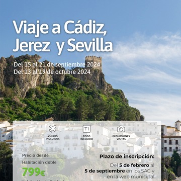 Viaje Cádiz, Jerez y Sevilla (Septiembre)